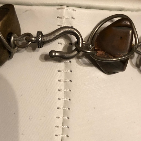 ABRA silver tone wire wrapped nugget necklace - Picture 6 of 6